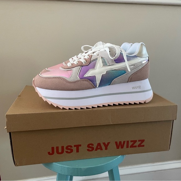 W6YZ Deva Sneaker Suede Iridescent Nylon Women’s  39 NEW 0011017405.15.1M24 - Picture 3 of 7